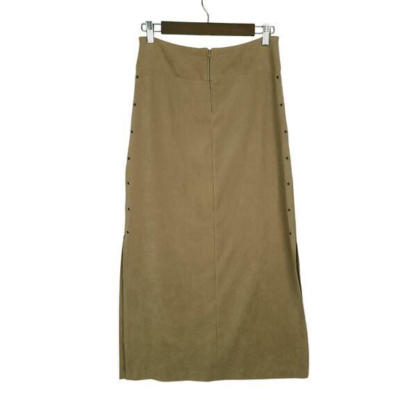 Y2K vintage beige faux suede low rise maxi skirt juniors size 5 western boho - Picture 8 of 9